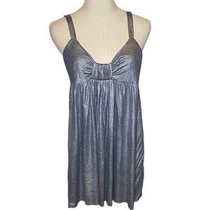 Barney’s New York Co-Op Velvet Tank Top Silver Metallic Ladies S Swing